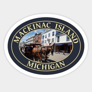 Horse and Carriage in Historic Mackinac Island, Michigan Sticker